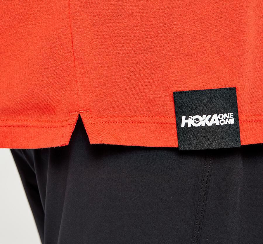 Hoka One One Košele Panske Červené - Brand - 21647-JNMY